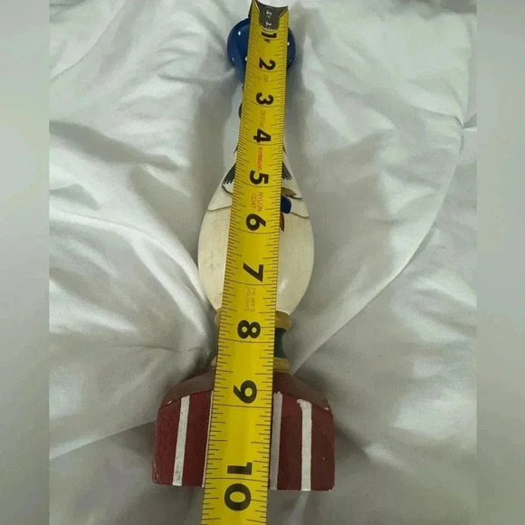 VTG 90’s Candlestick Christmas Snowman Cottagecore Country Wooden Hand Painted - Picture 10 of 11